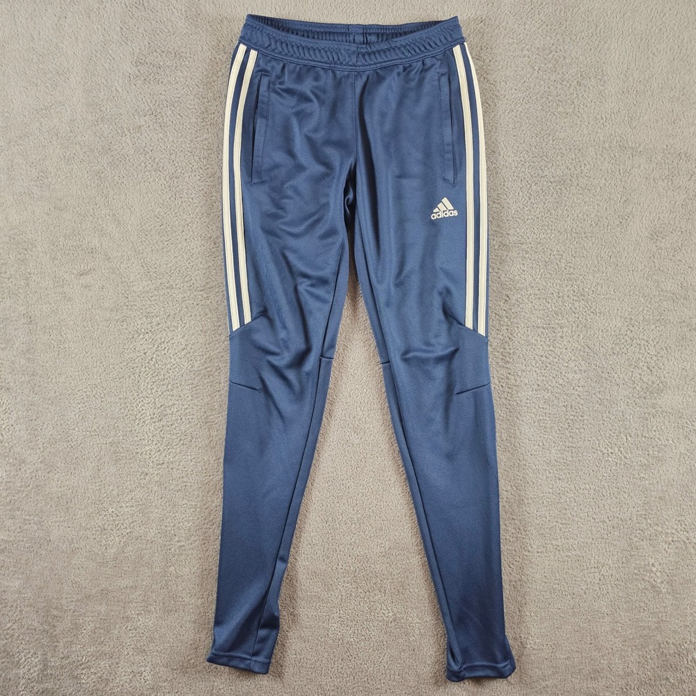 Adidas Tiro Track Pants Navy Blue Cream Stripes Mens XS Climacool Joggers